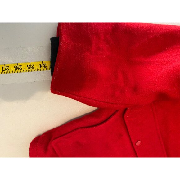 Vintage Johnson Woolen Mills Red Wool Jacket Size 44 USA Buttons 4 Pockets - Picture 12 of 12